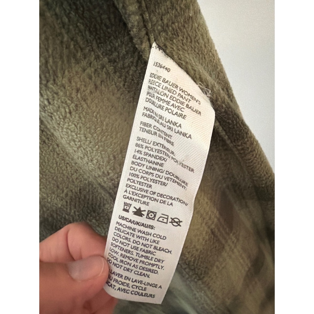 Eddie Bauer Rainier Fleece Lined Pants Womens 10 Olive Cargo Joggers Hiking - Picture 9 of 11